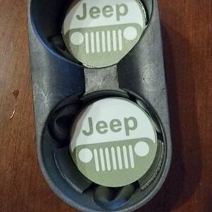 Jeep Green and White Valve Stem Caps